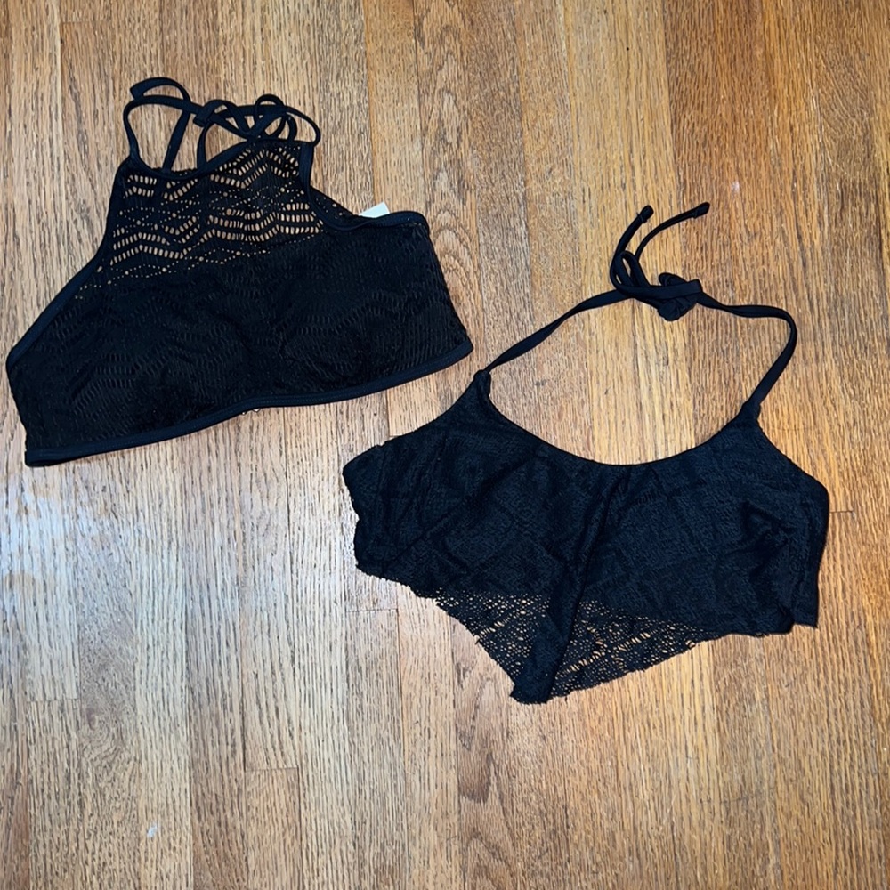 Black bikini tops; new (2 tops)